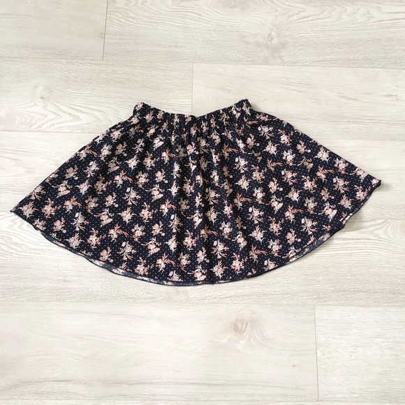 Miss Daisy Floral Print Casual Navy Mini Skirt - Picture 11 of 16